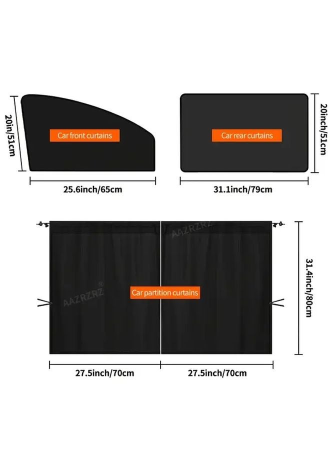 Magnetic Car Sunshade Set 2pc Front And 2pc Rear Window Sun Protection - Image 3